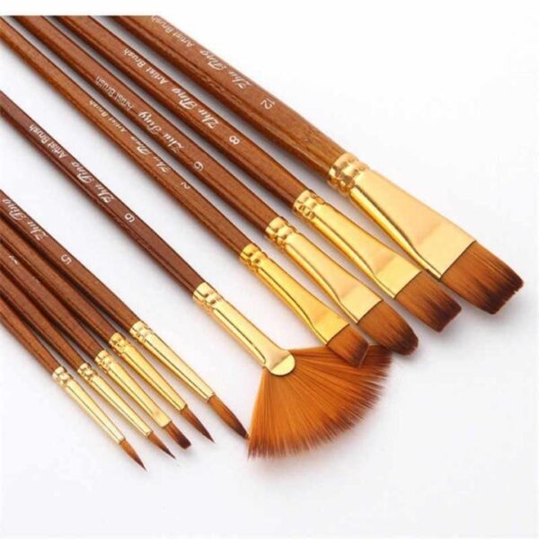 Professional Artist Paint Brush Set – 10 Pcs for Acrylic, Watercolor & Oil Painting - Image 4