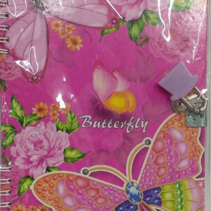 “Butterfly Lock Diary – Multi-Color, Spiral Bound, Cute Floral Notebook”