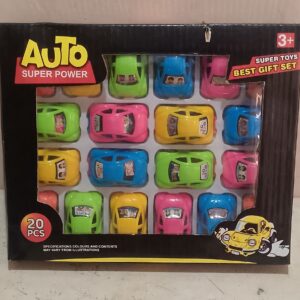 Mini Colorful Pull Back Toy Cars Set – 20 Pcs | Auto Super Power Racing Cars for Kids (3+)
