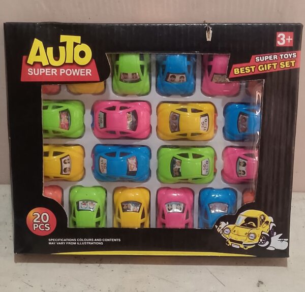 Mini Colorful Pull Back Toy Cars Set – 20 Pcs | Auto Super Power Racing Cars for Kids (3+)