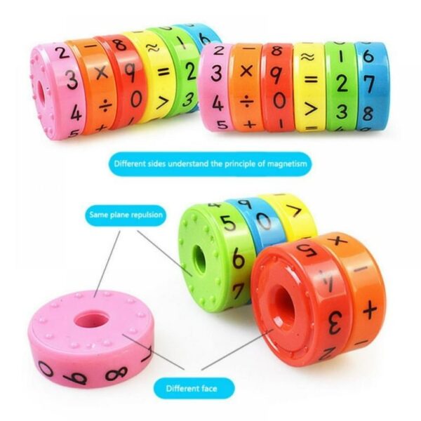 Magnetic Arithmetic Learning Toy – Colorful Numbers & Symbols Puzzle Cylinder for Kids - Image 2