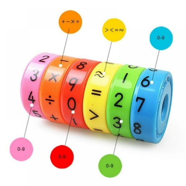 Magnetic Arithmetic Learning Toy – Colorful Numbers & Symbols Puzzle Cylinder for Kids - Image 5