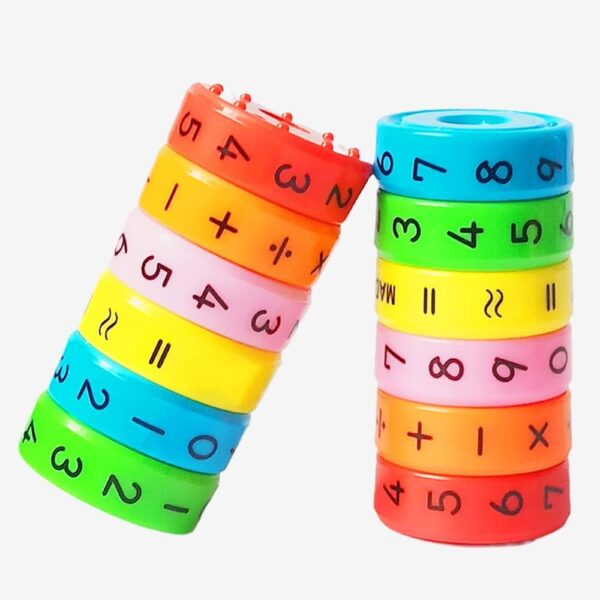 Magnetic Arithmetic Learning Toy – Colorful Numbers & Symbols Puzzle Cylinder for Kids - Image 6
