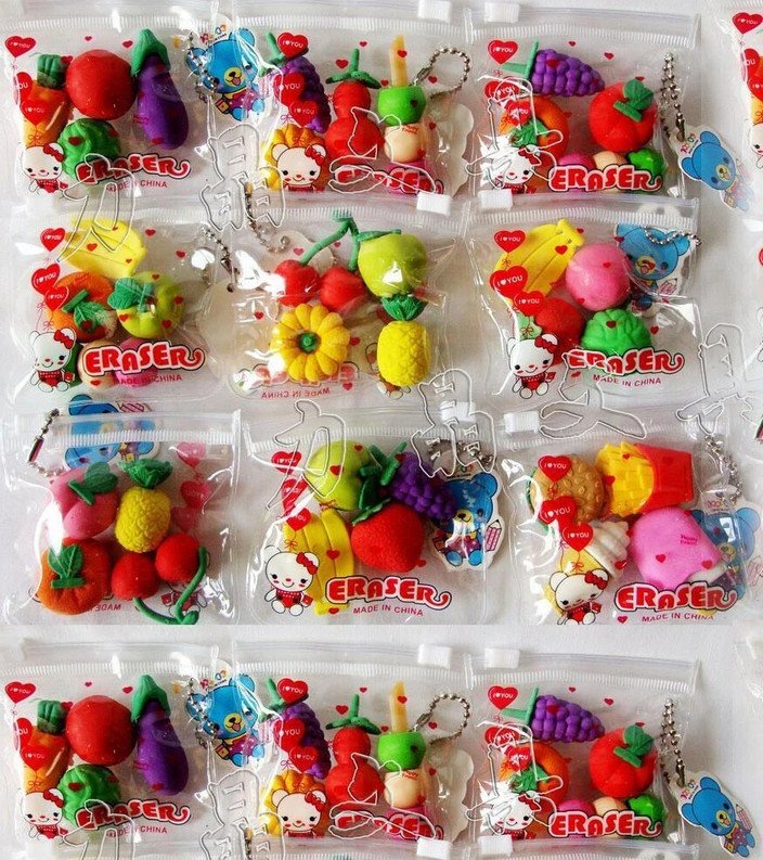 🍓 Fruit Shape Erasers – Pack of 4 (Cute Stationery, Pack of 1) - Image 2