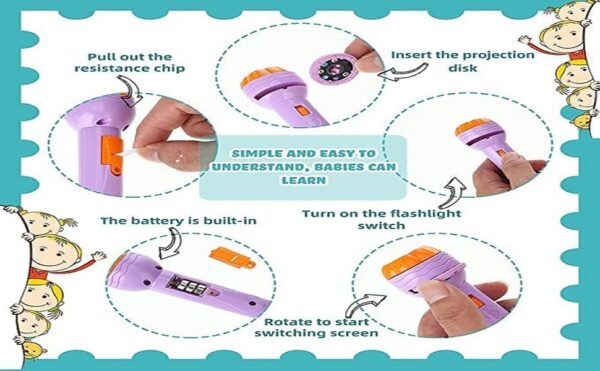 Kids Cartoon Projector Torch – Fun Light Toy with Different Picture Slides (pack of 1) - Image 4