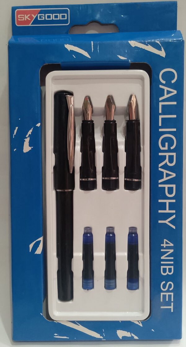 SkyGood Calligraphy Pen Set – 4 Nibs & Ink Cartridges