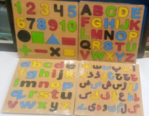 Wooden Numbers Shapes Board