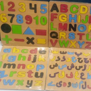 Wooden Numbers Shapes Board